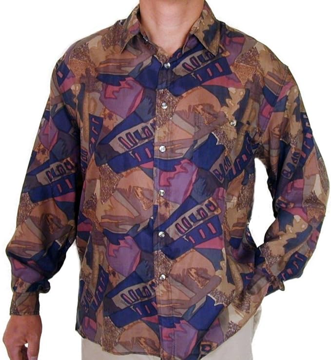 SURPRISE Men's Printed 100 Silk Shirt 113 at Amazon Men’s Clothing store