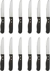 Thunder Group 12-Pack Blade Round Tip Jumbo Knife with Plastic Handle, 5-Inch