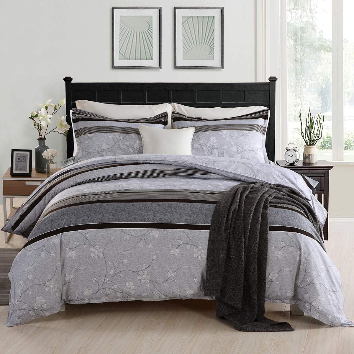 GOOFUN-Y2Q Duvet Cover Bedding Set 3pcs Lightweight Microfiber with Pillow Shams, Comfortable, Breathable, Soft, Extremely Durable,Full/Queen Size