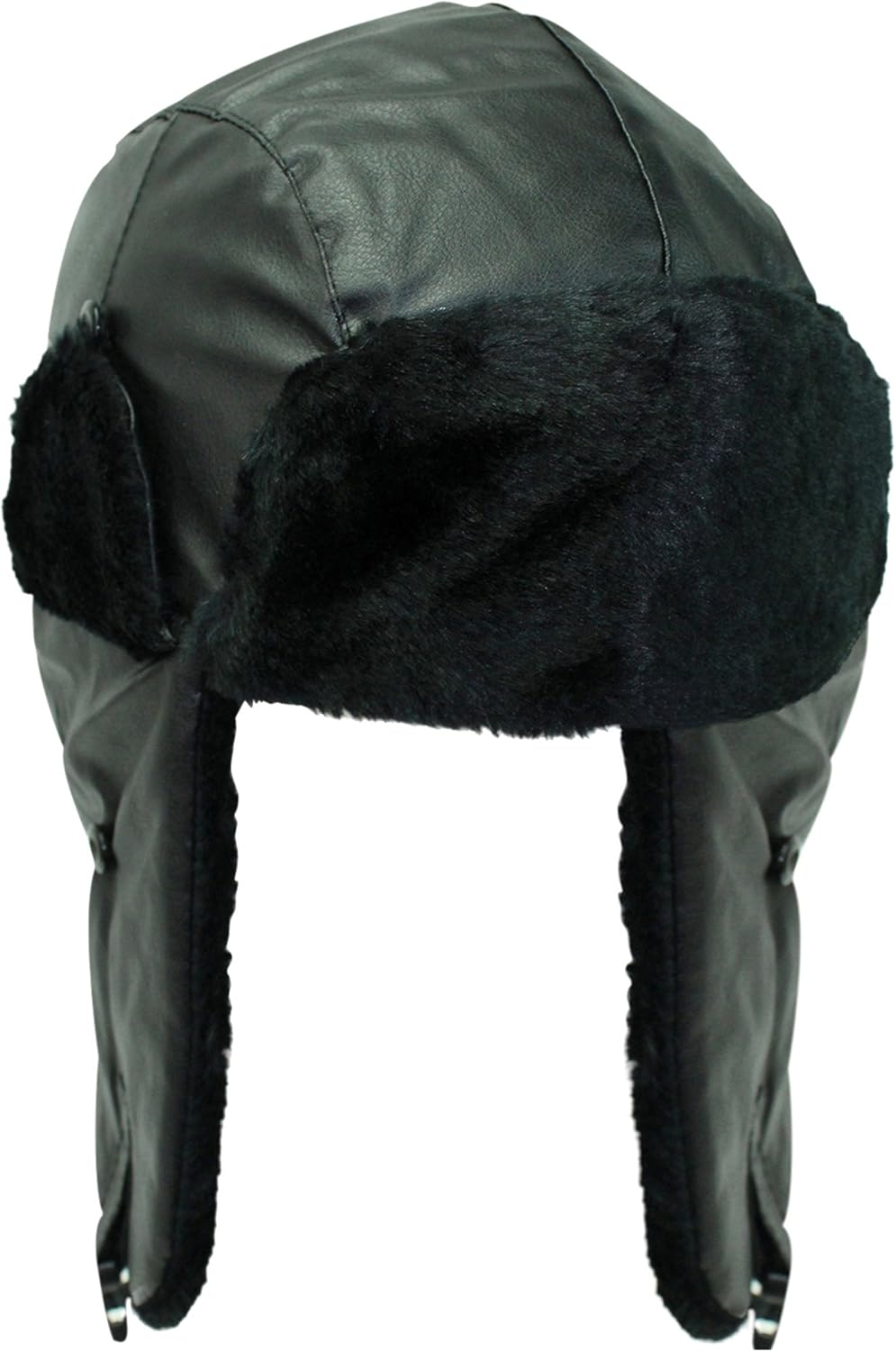 black pleather hat