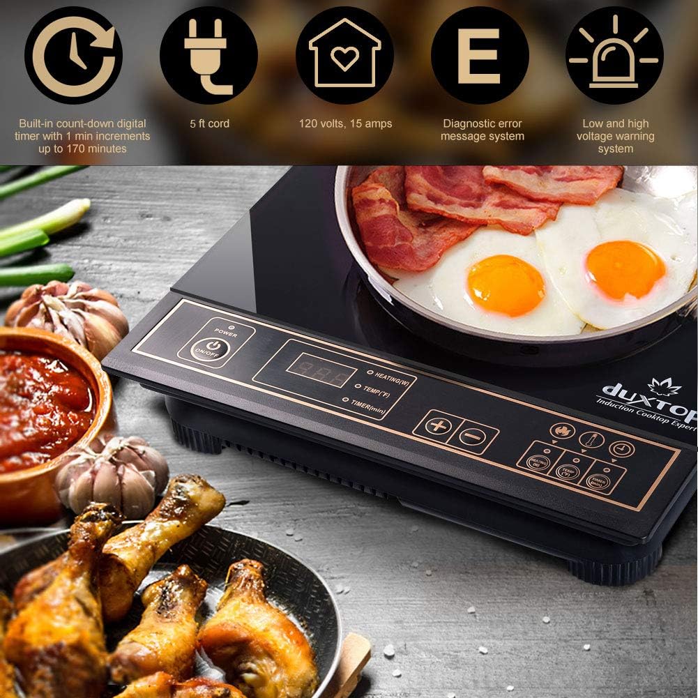 Duxtop 1800W Portable Induction Cooktop Countertop Burner, Gold 8100MC/BT-180G3: Electric Countertop Burners: Kitchen & Dining