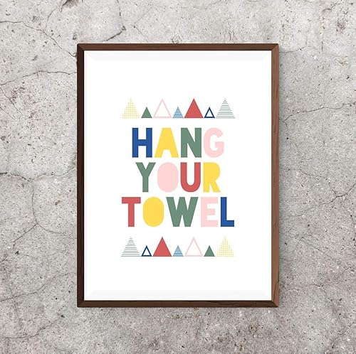 Amazon Com Hang Your Towel Poster Funny Bathroom Print Print By Youself Printable Digital Jpeg File Bathroom Sign Bathroom Decor Bathroom Wall Art Funny Wall Art Handmade
