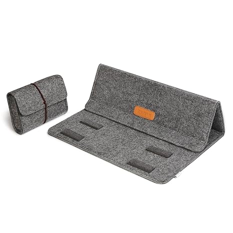 Inateck 13,3 Zoll Sleeve mit Stand-Funktion für MacBook Air/Pro Retina/12,9 Zoll iPad Pro Case Gehäuse Hülle Ultrabook Netbook Laptop Tablet PC-Dunkelgrau