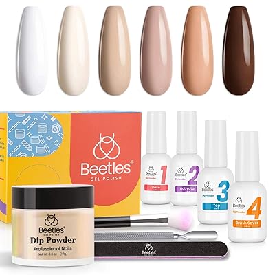 Buy Beetles Dip Powder Nail Kit Starter Nude 6 Colors White Ivory Nail Dipping Powder Kit For French Nail No Led Nail Lamp Needed Manicure Kit Nail Art Diy Home Gift