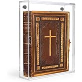 Acrylic Book Display Case Wall Mounted, Clear 4mm Book Protector for Bible，Prayer Book and Treasured Collectibles, Front Access Holder, Fits up to 10.6 x 7.9 x 1.8 Inch