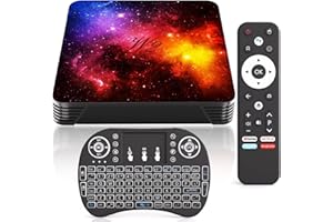 Android TV Box 4GB RAM 128GB ROM, Android 14.0, Quad-core Smart TV Box Mali-G31 GPU, Dual WiFi 2.4G/5G, Bluetooth 4.2, 3D 4K 