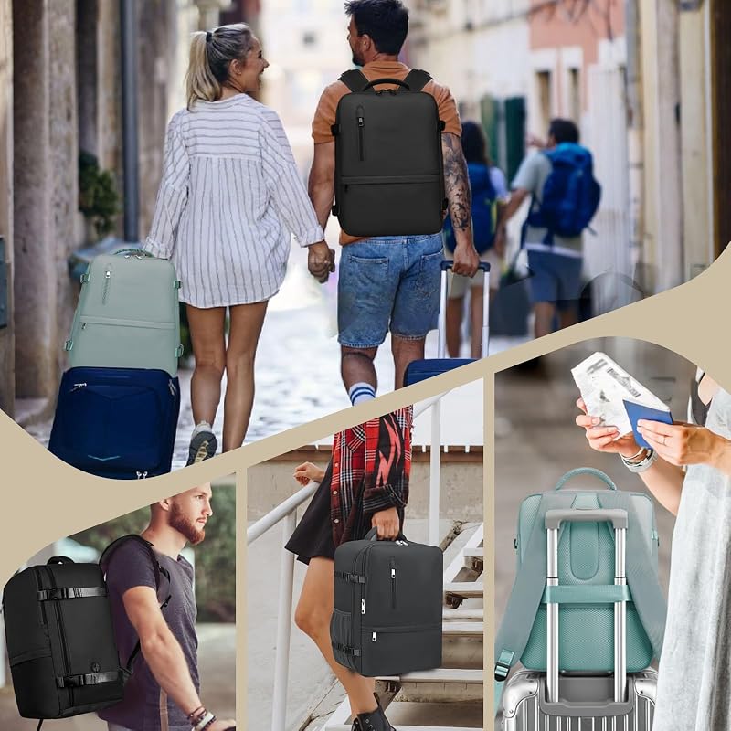 Sac à dos pour bagage à main - 40 x 30 x 15 cm - Pour Ryanair sous le siège - Petit sac de voyage pour femme - Sac à dos d'avion, gris clair, 40x30x20cm, Sacs à dos de voyage