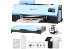 EXPLUX A3 DTF Printer,XP600 Turbo Printhead, 2X Faster Output, Anti-Clog Design + Low-Ink Warning+LED Multi-Function Display,Multi-Material Compatible,Gift Ink 2 Year