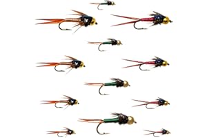 Outdoor Planet 12 Pieces Top Rating Dry/Nymph/Streamer Fly Fishing Flies Trout Fly Assortment