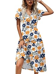 Zeagoo Floral Dress Women Summer Bohemian Dress