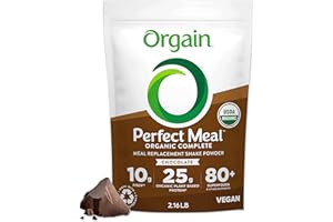 Orgain Perfect Meal, Organic, Vegan Meal Replacement Protein Powder, Chocolate - 25g Plant Based Protein, 80+ Superfoods, 1B Probiotics & 10g Fiber, Adaptogens & Ashwagandha - 2.16lb
