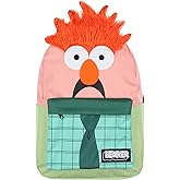 Bioworld The Muppets Beaker 3D Character Hair 17" Backpack Laptop Travel Book Bag Padded Back Adjustable Straps