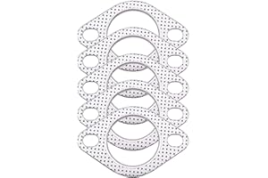 AIB2C Universal Fitment High Temperature Exhaust Gasket 2-Bolt 2 inch 51mm Exhaust Flange 5 PCS