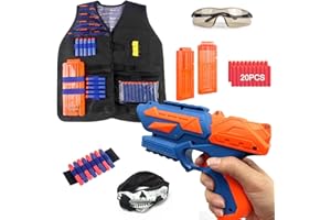 VILOSA Toys Foam Guns with Kids Tactical Vest kit for nerf Guns N-Strike Elite Series with Blood Meters of 3 New Functions which Makes The Nerf Battle Much More exciting .(PRO)