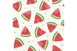 IHR 3-Ply Deluxe Paper Napkins, 20-Count Cocktail Beverage Size, Watermelon Wedges