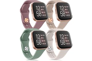 Mugust Silicone Bands Compatible with Fitbit Versa 2 / Fitbit Versa/Versa Lite/Versa SE, Classic Soft Straps Replacement Spor