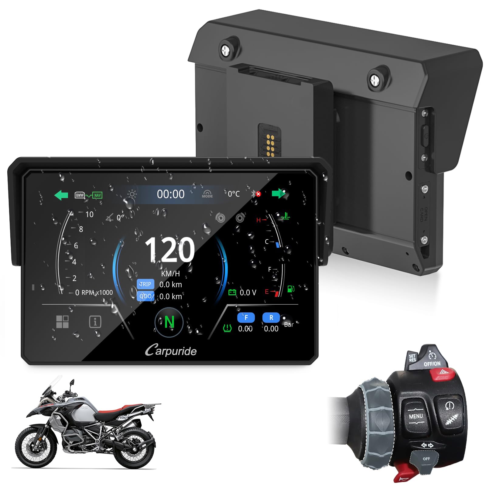 CARPURIDE W502BS para BMW Moto CarPlay y lectura de datos A-Auto, Native Wonder