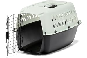 Petmate Pet Porter Fashion Dog Kennel - Crate for Pets 15-20 lbs - Airline Approved Pet Carrier - Durable Plastic Shell - For Home and Travel - Made in USA - 24 Inches - Pale Aqua and Black