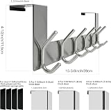 WEBI Over The Door Hook 6-Hook Hanger Stainless Steel Silver 39x11.5x8 cm view 3