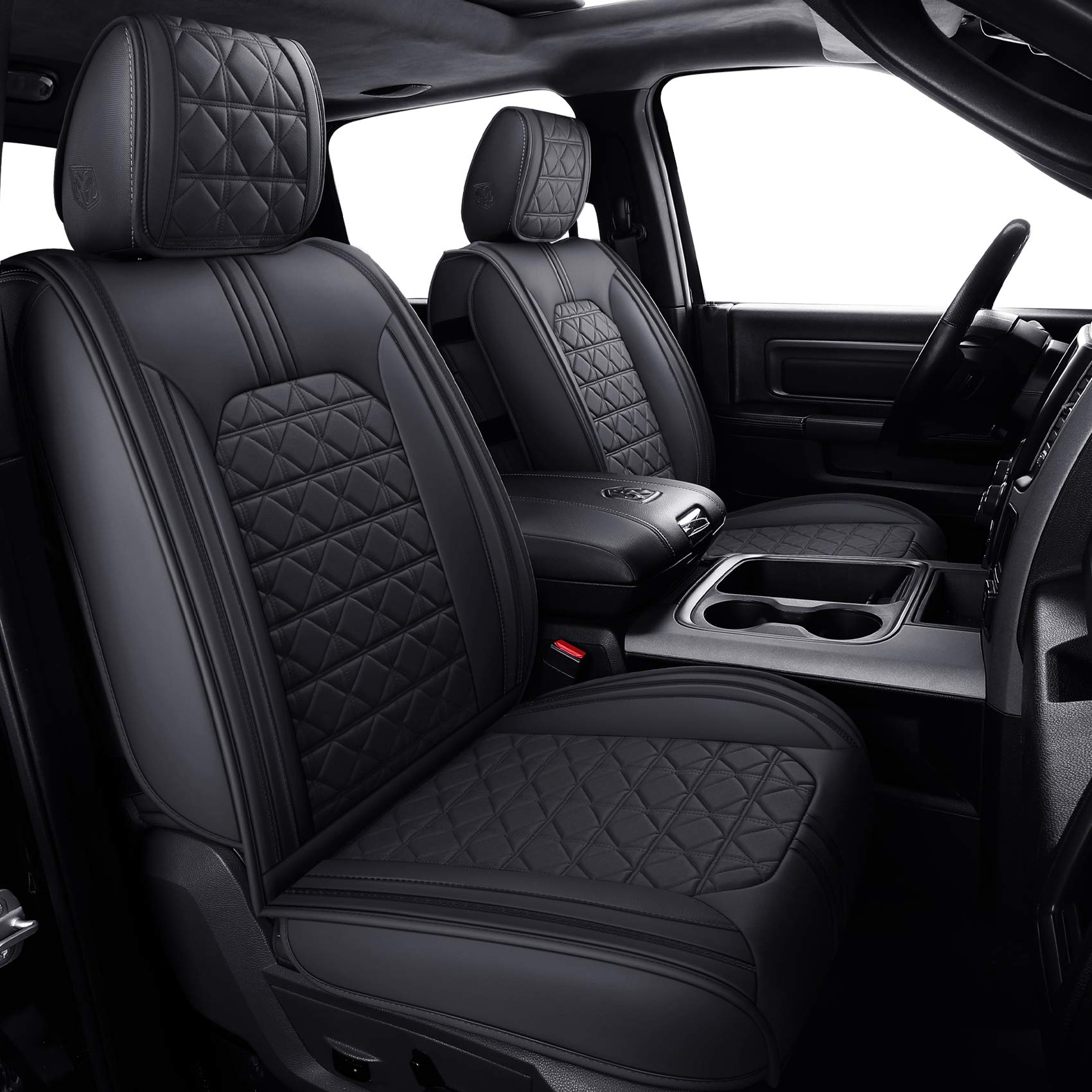 Photo 1 of **** HEAVY USE****  YIERTAI Dodge RAM Seat Covers Fit for 2009-2025 1500HD 2010-2025 2500/3500HD Truck Full Set Crew Double Cab Quad Cab Waterproof Faux Leather Seat Covers(5 PCS Full Set/Black)