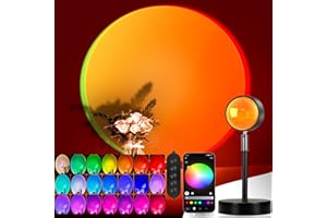 easeking LED Sunset Lamp Projector,Multicolor Changing with USB Port,Sunset Light 180°Rotation for Room Decor,Sunset Lamp for Bedroom,Photography Party,Tiktok Live,Gift for Halloween, Christmas