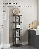 SONGMICS Shelving Unit 37x37x150 cm 400 kg Load Adjustable Shelves Greige Black view 9