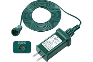 Meonum LED Power Supply, UL Certification Transformer Replacement Class 2 Power Supply with 3 Meter 2 Pin Extension Cable, Low Voltage Transformer US Plug Adapter for Christmas Tree Light (TS-13W29V)