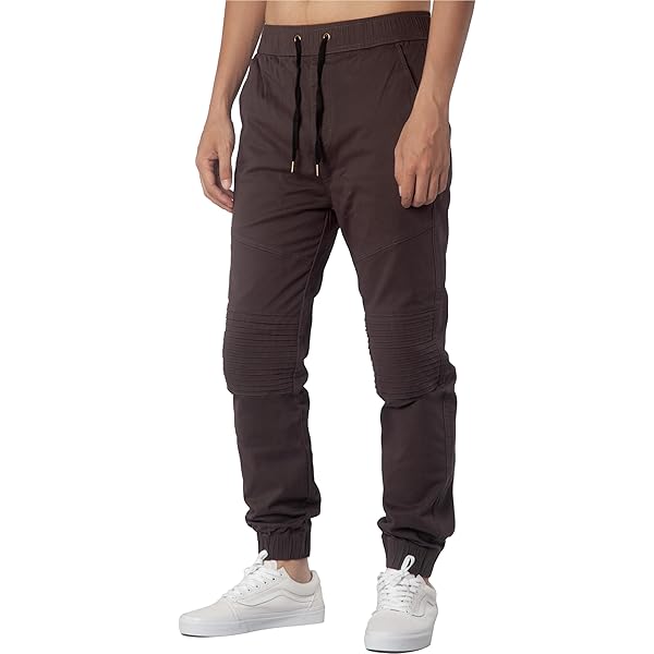 ITALYMORN Men Brown Cargo Joggers Pants with Pockets Slim FitXS 