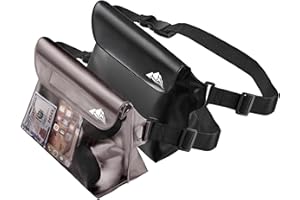 HEETA 2/3/4 Pack Waterproof Pouch with Waist Strap, Screen Touchable Dry Bag with Adjustable Belt for Phone Valuables for Kayaking, Swimming, Snorkeling, Boating, Fishing, Surfing & Beach