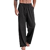 INCERUN Men's Cotton Yoga Sweatpants Athletic Lounge Pants Open Bottom Casual Loose Sweat Pants for Men with Pockets