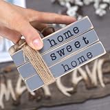 kroucoco Small Wood Decorative Book Stacks - Farmhouse Grey Decor view 7