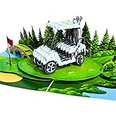 PIECE GIFT 3D Pop Up Birthday Card for Men, Greeting Card with Envelope, Golf Birthday Card Gift Perfect for Father Husband Son Brother.