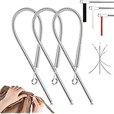 3 Pack Metal Drawstring Threader Tool for Pants Hoodies Sweatpants | Spring-Loaded Design, Non-Slip Grip, Easy Drawstring Replacement, Elastic &amp; Durable, for Hoodies, Joggers &amp; Shorts