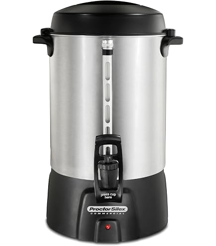 Amazon.com: Proctor Silex Commercial 45040R Brushed Aluminum Coffee Urn, 40  Cup Capacity, Fast Brewing, One-Hand Dispensing, Dual Heaters, Commercially  Rated, NSF Listed : Home & Kitchen