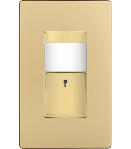 LIDER PIR Motion Sensor Switch – 1200 Sq. Ft. Coverage, No Neutral Wire Required, Adjustable Time Delay, UL Listed With LED Guide Light (White, Wall Plate Included)