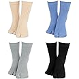 Bencailor 4 Pairs Big Toe Flip Flop Socks Split Toe Socks Elastic Socks for Winter Unisex Men Women Casual Sandals