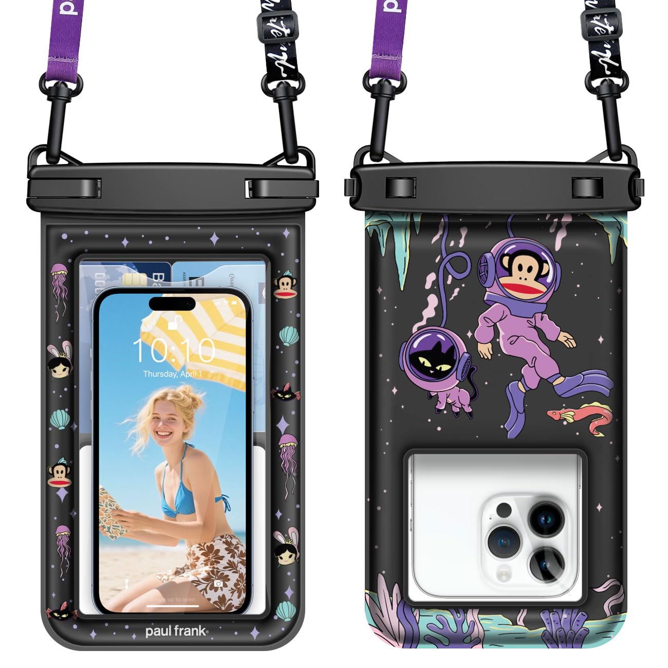 Mua Paul Frank Waterproof Phone Pouch Floating, 2 Pack IPX8 Waterproof Phone  Case with Lanyard for iPhone 17 16 15 14 Pro Max Galaxy S25 S24, Cellphone  Dry Bag Beach Cruise Ship
