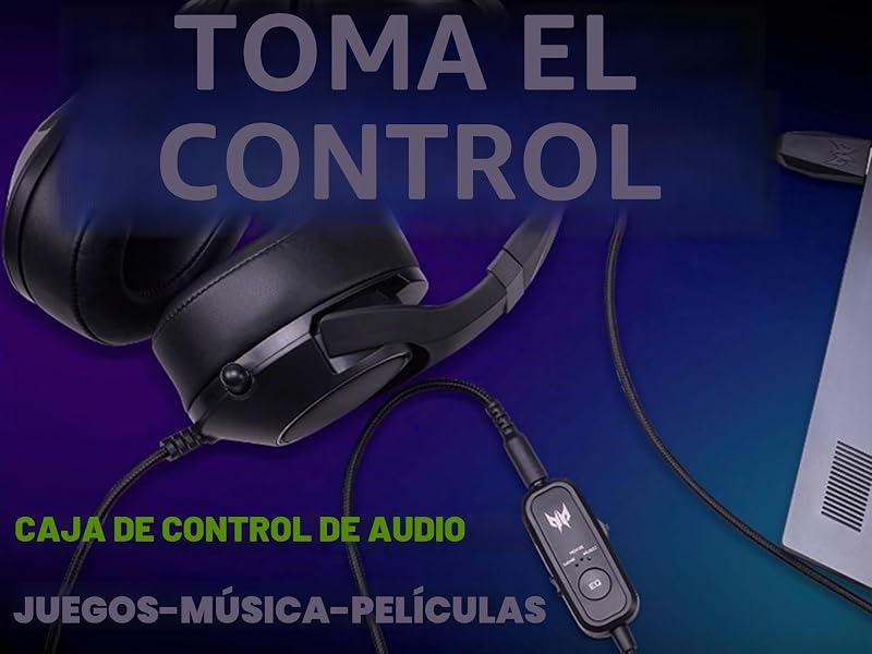 Predator Galea 350 PHW920 - Auscultadores para jogos acessórios (cabo jack de 3,5 mm, formato circumaural, microfone incluído, 32 Ohm, 116 dB, 20Hz-20KHz, cancelamento de ruído) Preto