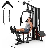 JEEKEE Home Gym with Leg Press, 8-in-1 Workout Station, 150 LB Weight Stack | Multifunctional Strength Training Equipment with Lat Pulldown, Chest Press, Chest Fly, Low Row &amp; Leg Extension, 35+ Exercises