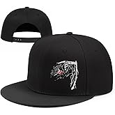 Horror Grim Reaper Scythe Hats Flat Bill Snap Back Hats for Men Flat Brim Black Baseball Cap Devil Skull Finger Snapback