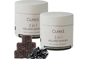 MGX Cured 3 in 1 Gummies,Cured 3 in 1 Shilajit Gummies for Men, with Shilajit, Sea Moss & Ashwagandha, Pure Organic Daily Support for Energy, Focus & Balance, Vegan, Non-GMO (2pcs)