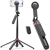 PlusAcc 69" Magnetic Selfie Stick Tripod for iPhone - Foldable Phone Tripod for MagSafe with Remote, 360° Rotatable Travel Tr