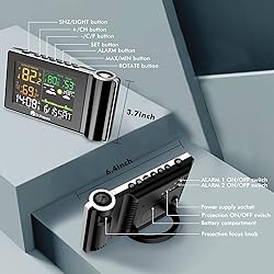 Dr. Prepare Projection Alarm Clock, Adjustable