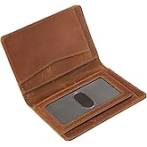 Mens Slim Minimalist Leather Wallet, Thin Bifold Credit Card Wallet for Men | Holds 8-10 Cards, Genuine Full Grain Leather, RFID Blocking Card Holder, Front Pocket Wallet, Business Card Case