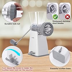 LHS Manual Meat Grinder with Stainless Steel Blades