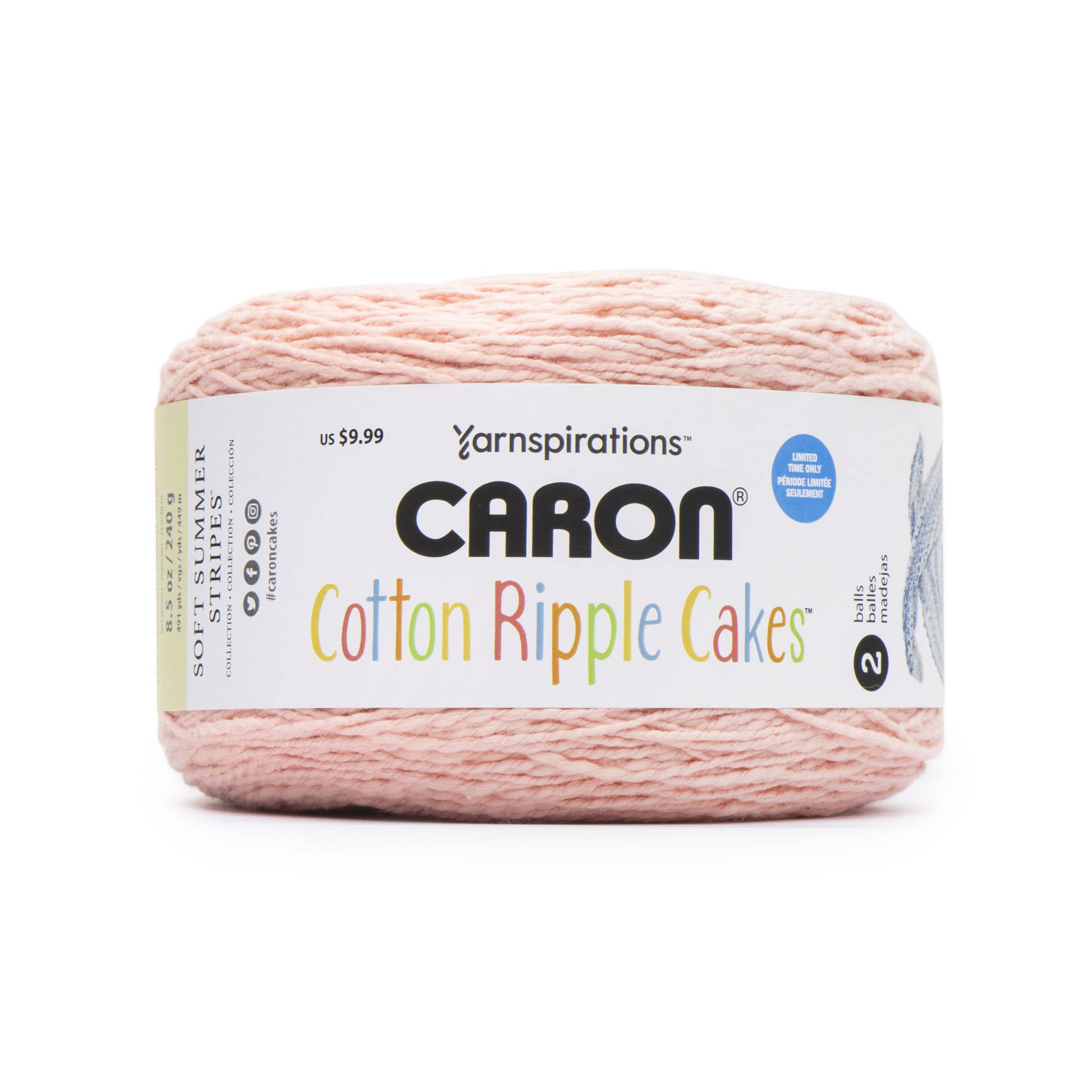 Caron Cotton Ripple Cakes - Blush