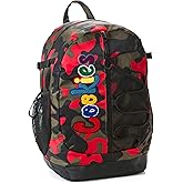 COOKIES Bungee Smell Proof Backpack – Large Odorless Travel Backpack for Men & Women, Carry-On, Work, Stylish & Spacious Bag - Red Camo