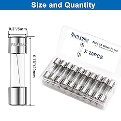 Sunxeke 20PCS F5AL250V 5 x 20mm Fast Blow Glass