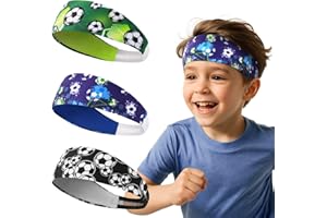 WAWSAM Kids Sports Headbands for Boys - Soccer Sweatbands for Kids, Athletic Headbands for Running, Basketball, Football, and Outdoor Play, Ages 4-9