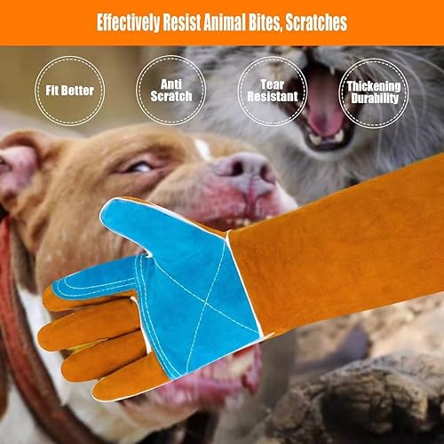 Leather Gloves Bite Gloves Dog MOUTCLMB Animal Handling